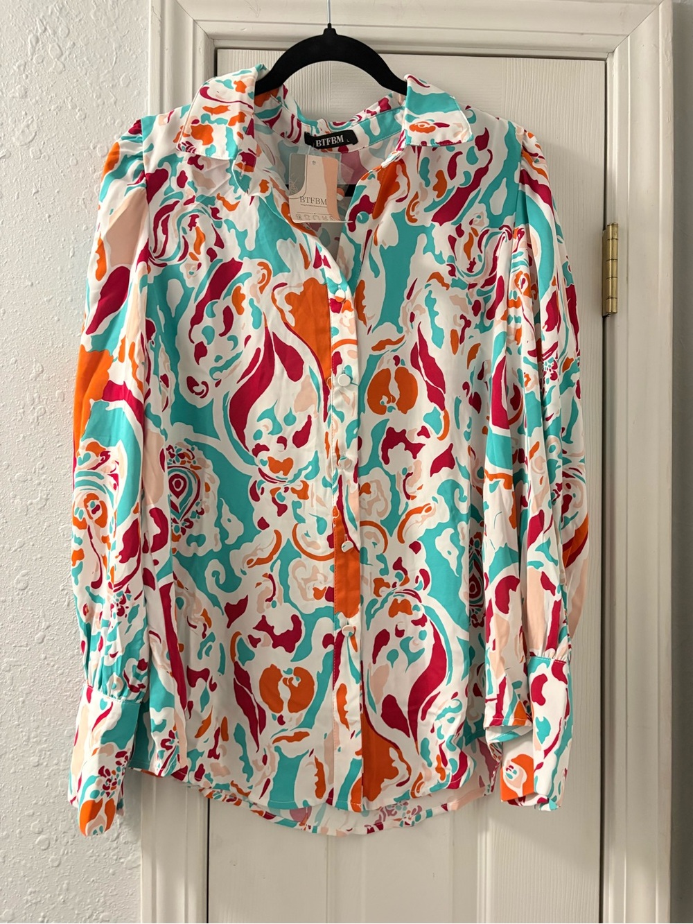 Bitten Teal Multicolor Printed Button-Down Shirt